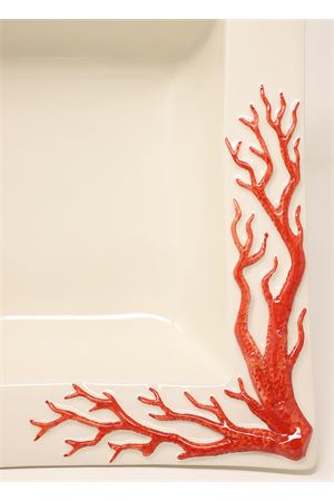 ciotola in ceramica con coralli L'Oasi ceramiche | CIOTOLAGRQUADRATAROSSO
